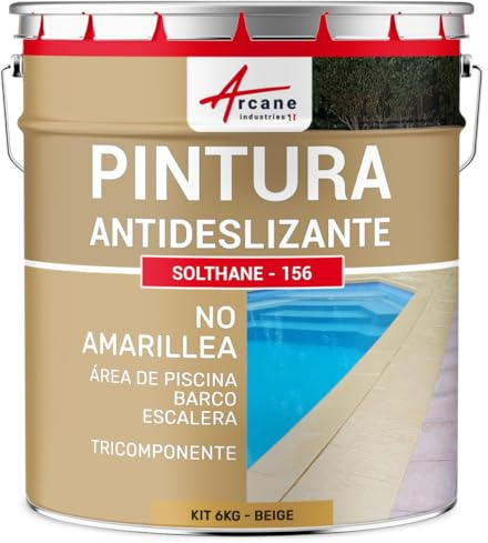 ARCANE INDUSTRIES Peinture Antidérapante Sol Extérieur Intérieur 6 kg Beige | Antidérapante, Bonne Adhérence, Résiste à l'Abrasion, Carrelage, Béton, Bois, Piscine, Escalier - Arcane Industries