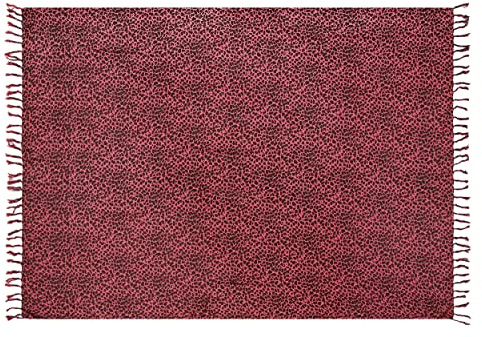 Ciffre Pareo Tuch Sarong - Wickelrock Damen Strand - Strandtuch Blickdicht als Wickeltuch oder - Handtuch und Wickelkleid Saunatuch - Bikini Leopard Rot Töne