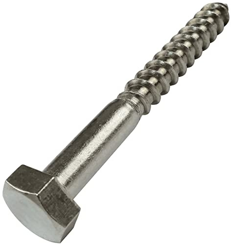 AERZETIX - C59121 - Lot de 10 Vis à bois tête hexagonale tirefond Ø8x70 mm autotaraudeuse - DIN 571 - en acier inoxydable A2