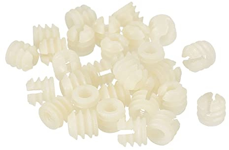 sourcing map Furniture Plastic Pre-inserted Nuts, 11mmx10.5mm 80pcs Hinge Dowel Inserts Panel Expansion Nuts for Hinge Self-tapping Screw, Furniture Connector Fittings