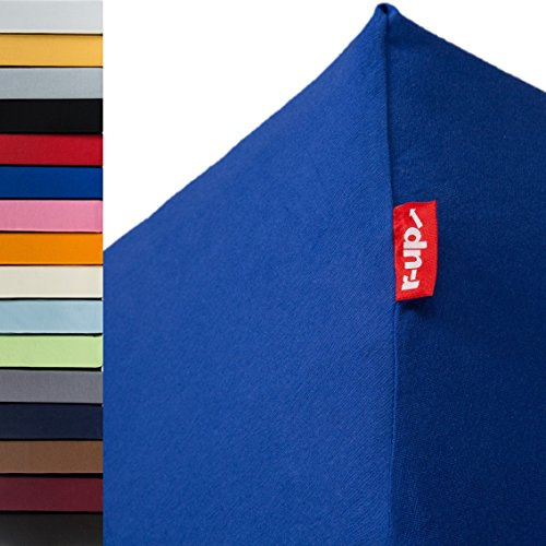 r-up Passt Spannbettaken 120x200-130x200 Royalblau | 100% Baumwolle, 130g/m² Tuchgewicht, bis 35cm Höhe, viele Farben, OEKO-TEX, stressfrei auch für hohe Matratzen
