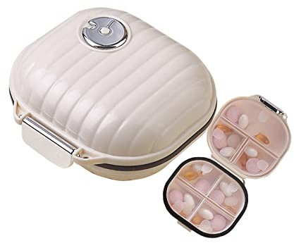 Koomuao Tablettenbox 7 Tage,Pillendose 7 Fächer,Medikamentenbox,Pillen-Organizer Box,Tragbar Mini Herausnehmbare Fächer Pillenbox für Reise & täglichen Gebrauch (Kein)
