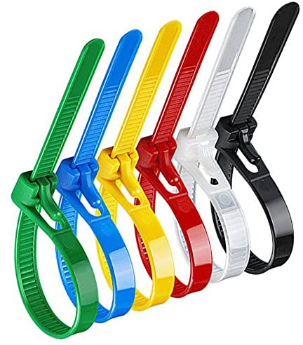 Fascette Cavi Riutilizzabili 100 Pezzi Fascette Elettricista 300mm 400mm Professionali Fascette Plastica Per Cablaggio,Fascette Per Cavi Riutilizzabili,Fermacavi Stringicavo ( Color : Black , Size : 2