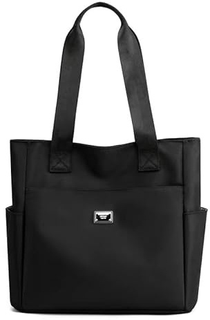 YXQSED Bolsos de Nylon para mujer Bolso de Nylon informal con cremallera Doble correa para el hombro Bolsas de Nylon para ir de compras Trabajo Viajes