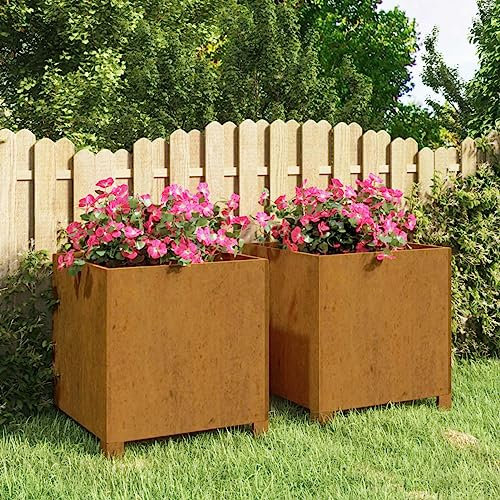 ARKEM Pflanzkübel mit Beinen 2 STK. Rostig 42x40x43 cm Cortenstahl Garden Raised Beds