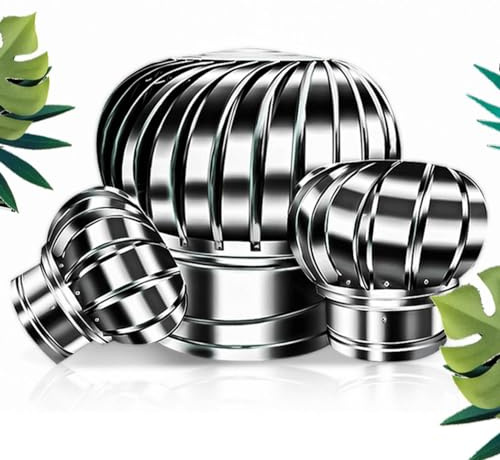 Fumaiolo Comignolo Canna Fumaria Camino, Cappello Eolico in Acciaio Inox, Camino Cappello con Ventilazione Rotante, per Caminetti Camini (Misurare : 400mm/15.7in)