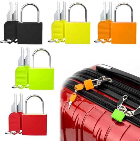 5 Pezzi Lucchetti per Valigie con Chiavi Mini Lucchetti in Colorato Piccolo Bagagli Lucchetto Lucchetto Armadietto Lucchetto Valigia Aereo per Borse da Viaggio Palestra Armadietto