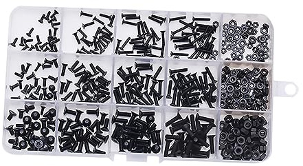 HAWILLOSCH 480pièces Vis Hexagonales à Tête Fraisée Noir Pour Réparation Électronique Et Mécanique De Vis De Fixation