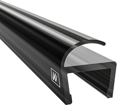 WAKA Premium Duschtür & Duschlippe PRO-F Duschdichtung Optisch Schwarz-Transparent, Duschdichtungen für Duschtüren 8mm Glas Länge 2m Duschkabinen Dichtungen & Duschtürdichtung mit der Besten Qualität