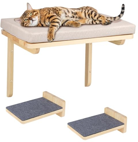 Hängematte für Fenster, Katzenhängematte Heizung Katzenbett für Bettkante Katzen Balkon Hängematte Bett für Fensterbank Katzenliege bis zu 18 kg-40 * 30 * 25cm – grau