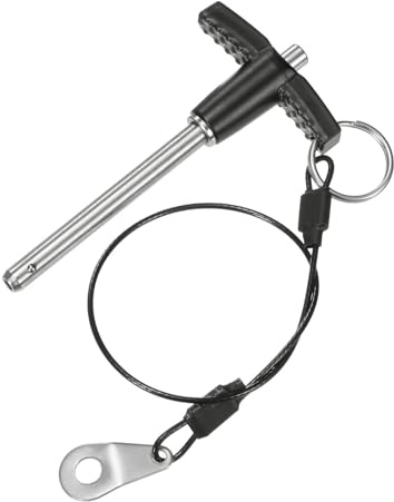 M METERXITY Goupille de Verrouillage de Poignée T, 6mm Diamètre, 50mm Long d'Utilisation Bouton-Poussoir Goupilles Verrouillage à Dégagement Rapide avec Câble Longe [Acier Inoxydable 304]