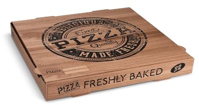 SWS 100 Pizzakartons aus Mikrowellpappe kraft 32 x 32 x 4 cm