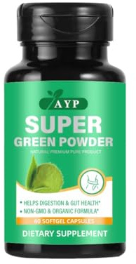Advanced Superfood Powder 60 Softgel Capsules – Organic Premium Super Greens Blend with Ashwagandha KSM-66, 20+ Natural Nutrient-Rich Ingredients for Immunity and Energy | Vegan, Non-GMO
