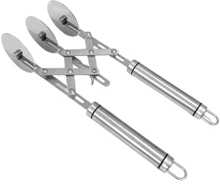brooksnaji Cortador de pastelería con ruedas múltiples,Cortador de pizza con ruedas múltiples - Rueda cortadora de pizza de acero inoxidable con mango - Máquina para hacer pasta expandible, rodillo