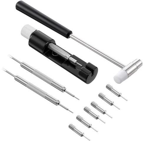 HJZHII Uhrenwerkzeug mit 5 Zusätzlichen Stiften,Uhrenarmband Werkzeug,Uhrmacherwerkzeug Set Federstegwerkzeug Reparatur Stiftausdrücker für Uhrenarmbänder Kürzen Uhrenstifte Uhrenglieder Verkleinern
