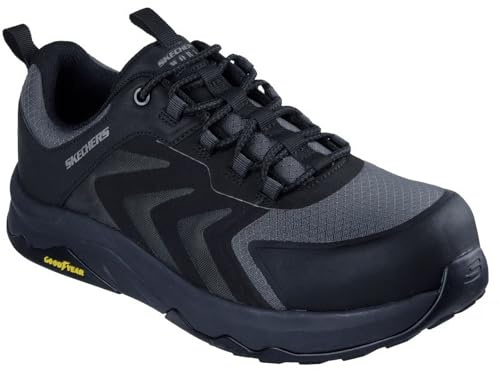 Skechers Speed-Flex TrekkerFire & Botas de seguridad para hombre, Tela sintética negra, 44 EU
