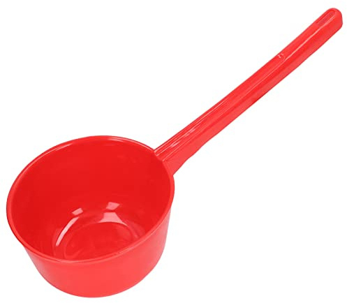 Yumili Scolle di acqua addensata in plastica manico lungo a capacità grande mestolo di acqua agricola per giardino bagno cucina (Rosso)