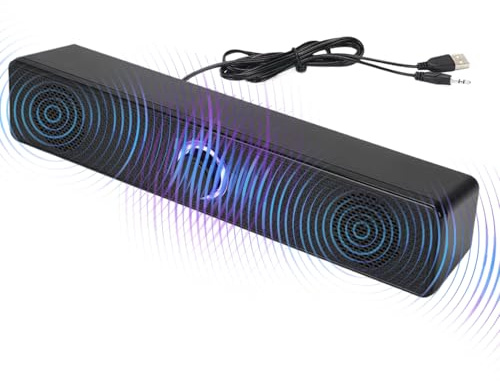 Sound Bar Speaker, Wireless Audio System, Deep Bass Booster, Auto Volume Control Connectivity for TV, Projector, Computer, Laptop, Desktop Use, 11.65x2.17x2.36 Inches