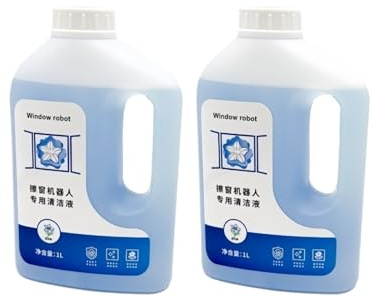Solución limpiadora de ventanas (paquete de 2), compatible con Ecovacs Winbot W1/W2 Pro/W920/W850, líquido limpiador for robot sin marcas, fórmula concentrada de 1000 ml