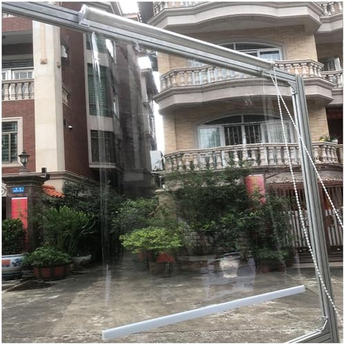 Tende a Rullo Impermeabili Esterni, Tapparella Avvolgibile Vinile Chiare, Tende a Rullo Trasparenti Per Finestre, Persiane in Plastica in Pvc, Antivento/antipioggia,W×H-95x280cm/37.4 * 110in