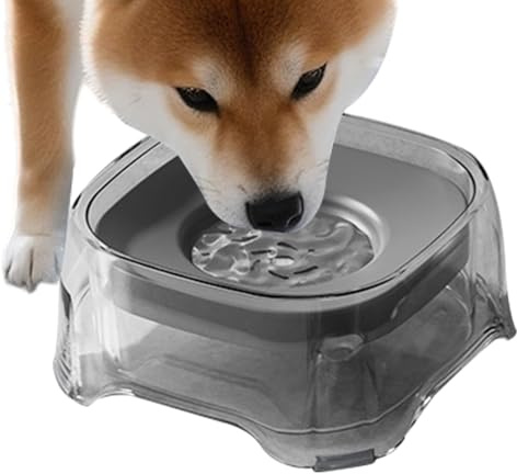 Slow Drinking Bowl for Dogs, Drip-Free Water Bowl for Dogs, Anti-Choking Pet Drinker for Medium Puppies, Cats