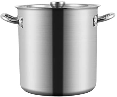 Pentola grande da 20 litri in acciaio inox con coperchio, ideale per zuppe e stufati fatti in casa, funziona con piani cottura a gas, elettrici e a induzione