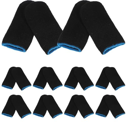 ULTECHNOVO 10 Pairs Gaming Finger Covers for Mobile Phones, Breathable Nylon and Carbon Fiber Material, Sweat Absorbing and Portable Finger Sleeves for Games Playing, Lightweight Design