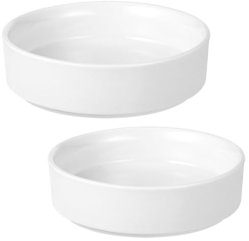 SEWACC 2 Stück Runde Keramik Pflanzuntersetzer mit Tropfschale Robuste Blumentopfuntersetzer für Drinnen Wasserauffangend Vielseitig Einsetzbar