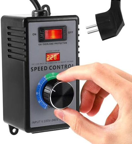 RNPKZ Drehzahlregler 230V, Frequenzumrichter, 10A 4000W Drehzahlregler Spannungsregler, Drehzahlregler Motor Verwendung mit Überlastschutz, für Winkelschleifer, Bläser, Handbohrer, Kreissägen (EU)