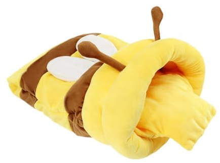 PETSOLA Lit pour Chats Intérieur Nid Pot de Miel Semi-fermé en Velours Cristal Coussin Épais Amovible et Facile à Entretenir Adapté Aux Petits Animaux Domesti, avec Coussin