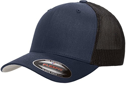 Flexfit Unisex-Erwachsene Trucker Mesh Fitted Cap Baseballkappe, Marineblau, Einheitsgröße