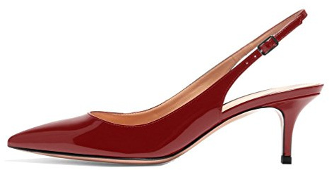 EDEFS Zapatos de Tacón para Mujer,Zapatos de Talón Abierto para Mujer Burgundy EU41
