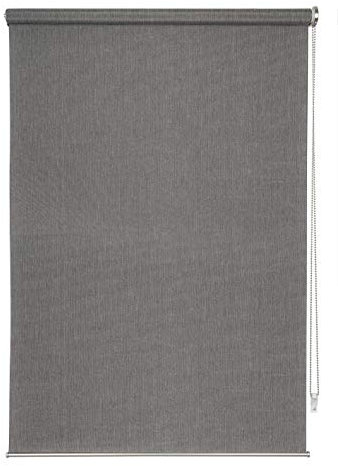 ondeco Rollo für Wand-Deckenmontage, Design Cool Sichtschutz, Seitenzugrollo Sonnenschutz Fenster innen lichtdurchlässig und Blickdicht Grau 180x160 cm