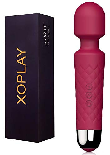 G Spot Wand Vibrator for Women,XOPLAY 20 Modes Powerful Dildo Clitoral Stimulator,Wireless Quiet Waterproof USB Rechargeable Anal Toys Adult Sex Toys Gift for Couples Female Masturbation Burgundy