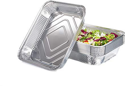 CONTITAL R31L Contenitori Alluminio Multiporzione | 8 Porzioni Vaschette Monouso | Teglie Microonde e Forno Usa e Getta | Ideali per Take Away e Asporto | 50 Pezzi Linea Professionale