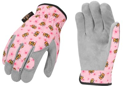 Vgo... 1 Paar Gartenarbeiterhandschuhe für Kinder im Alter von 3-9 Jahren, Kinderarbeitshandschuhe, weiche Sicherheitshandschuhe für das Spielen im Freien(KID-MF7362)