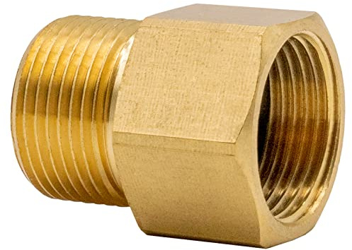 Fai Top Messing Hochdruckreiniger Kupplung,Metrisch M22 15 mm Außengewinde auf M22 14 mm Innengewinde,Schlauchadapter Anschluss für Hochdruckreiniger-4500PSI