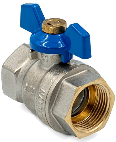 KNM Trade Messing Kugelhahn 1 PTFE-Dichtung 30BAR Grau | Wasserinstallation, Zentralheizung, Trinkwasser geeignet, Temperaturen bis 120°C, langlebig