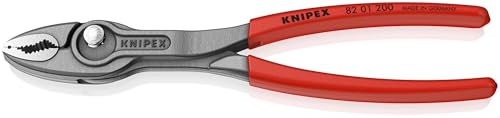 KNIPEX TwinGrip Front- und Seitengreifzange auf SB-Karte mit rutschhemmendem Kunststoff überzogen grau atramentiert 200 mm, 82 01 200