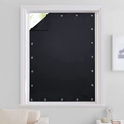 LINFKY Verdunklungsrollo mit Saugnäpfen, Wärmeisoliert Verstellbar Vorhänge für Fenster und Türen verdunkelnd lichtundurchlässig, 198 X 130 cm, Einfache Installation (198 x 130 cm)