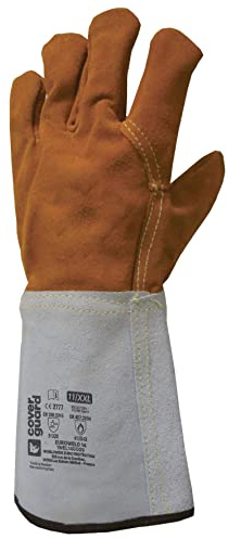 OC-PRO XXL Sicherheitshandschuhe, Leder, orange, Kevlar-Nähte, für Schweißarbeiten, Metallurgie, Plasmaschneiden, Mähen, Brennschneiden