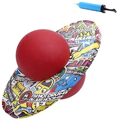XGOPTS Bouncing Hopper Balance Gymnastikball Erwachsene Einfarbig Hüpfbälle mit Luftpumpe Pogo Ball Gemalt Springball Fitness Verdickt Sportball Faltbar Multi Trainingball Outdoor Wettbewerb