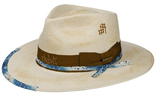 Stetson Caffrey Traveller Toyo Strohhut - Naturfarbener Hut - Sommerhut mit UV-Schutz 40 - Damen und Herren - Frühjahr/Sommer
