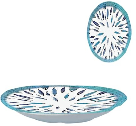 ARCA, Piatto Fondo Ovale in Melamina, Per la Tua Tavola, Design Semplice e Moderno, Collezione Fish, 44x33x6 cm