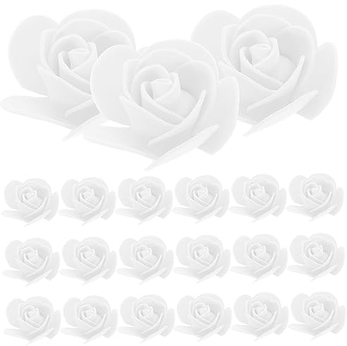 ORFOFE Kleiner Schaumrosen 50 Stück Schaumstoff Rosenköpfe Weiß Künstliche Blumen Köpfe Für Selbstgemacht Bastelarbeiten Hochzeitsdekoration Party Blumenzubehör