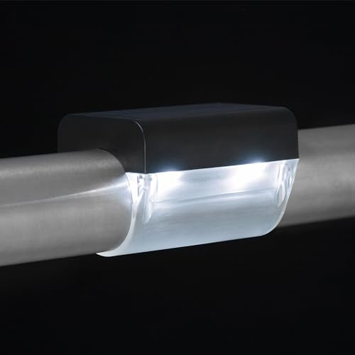 Solar-Rail Solarleuchten für Balkongeländer mit Bewegungssensor, Außenbeleuchtung für Terrasse, Balkongeländer, Handlauf, Geländerbeleuchtung Ø42,40 (Kaltweiss, 5)