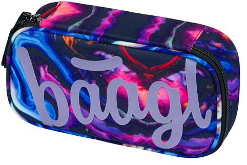 Baagl Federmäppchen für Mädchen - Schulmäppchen für Schreibwaren - Schulsachen Federtasche, Kinder Federmappe, Etui für Schule (Marble)