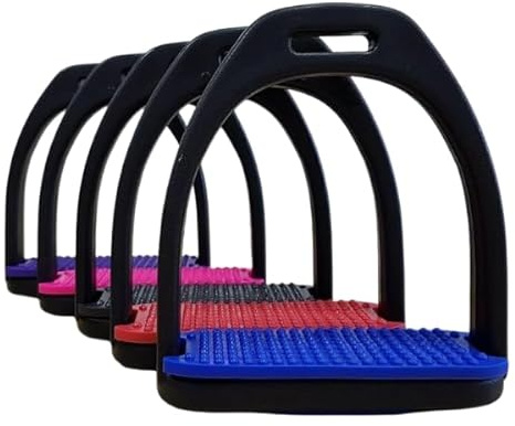 Bow & Arrow Equestrian Stirrups for Horse Riding - Iron Stirrup with Non-Slip Rubber Grip - Flexible Control Stirrup Equestrian Treads for Adults, Men & Women Riders
