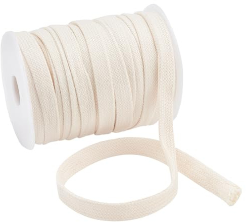BENECREAT 27.34 Yards/25m PapayaWhip Flache Polycotton Kordeln 15mm Kordelzug Ersatzkordel Aus Polycotton Für Sporthosen Bekleidungszubehör Jogginghosen Pullover