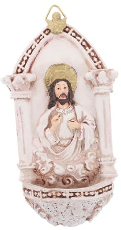EXAOMBLE Statue De Jésus Sacré-cœur Plaque Murale Catholique Résine Décoration Religieuse Intérieure Pour Chapelle Et Nouvelle Famille